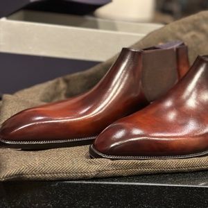 New Unworn Men's Acme Shoemaker Made-to-Order Chelsea Ankle Boot